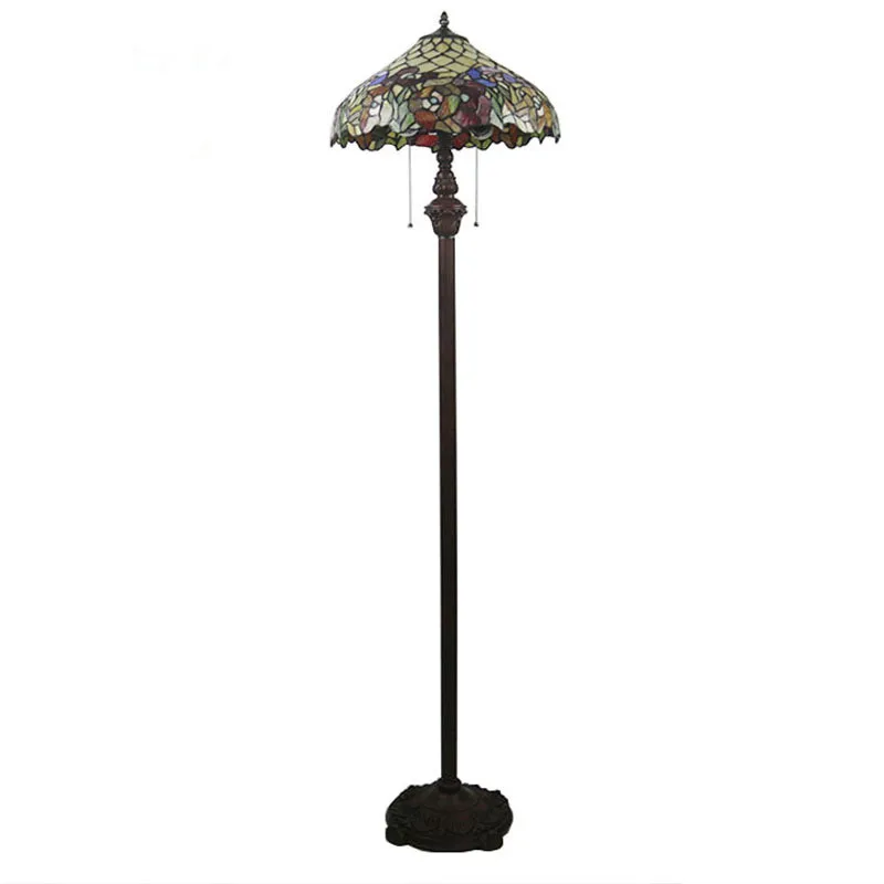 

Tiffany European-Style Retro Hotel Lobby Decoration Table Lamp Pastoral Villa Restaurant Cafe Floor Lamps E27