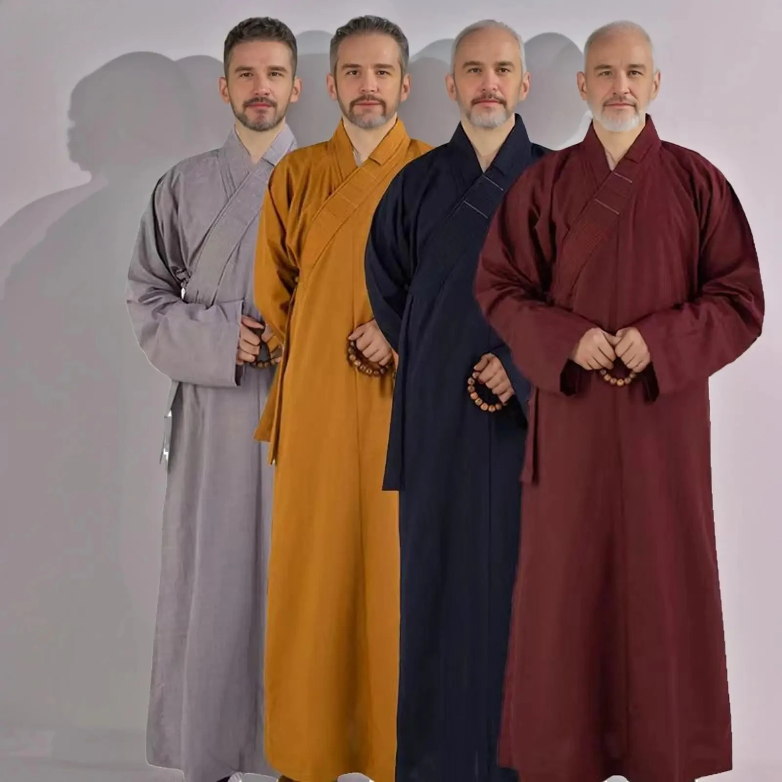 2025 New Traditional Chinese Clothing Long Robes For Buddhism Monk Buddhist Clothing For Adults Men Haiqing Meditation Gown
