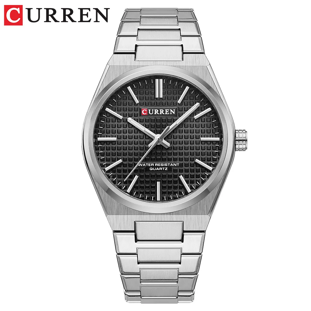 CURREN 8439 Couple Quartz Watch Silvery Gold Leisure Simple Business Stainless Steel Strap Wristwatch for Men quartz watch fashion couple watches