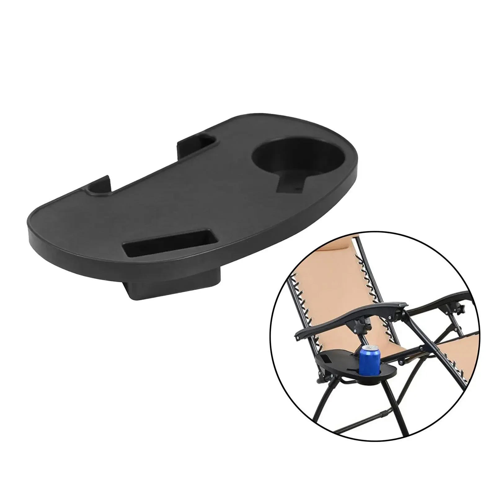 Plastic Universal Chair Cup Holder Snack Tray for Leisure Chair Garden Recliner Sun Lounger Clip Side Table