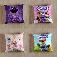 Smiling Critter Cushion Cover Catnap Dogday 45*45cm Polyester Throw Pillows Sofa Home Decor Decoration Decorative Pillowcase 1