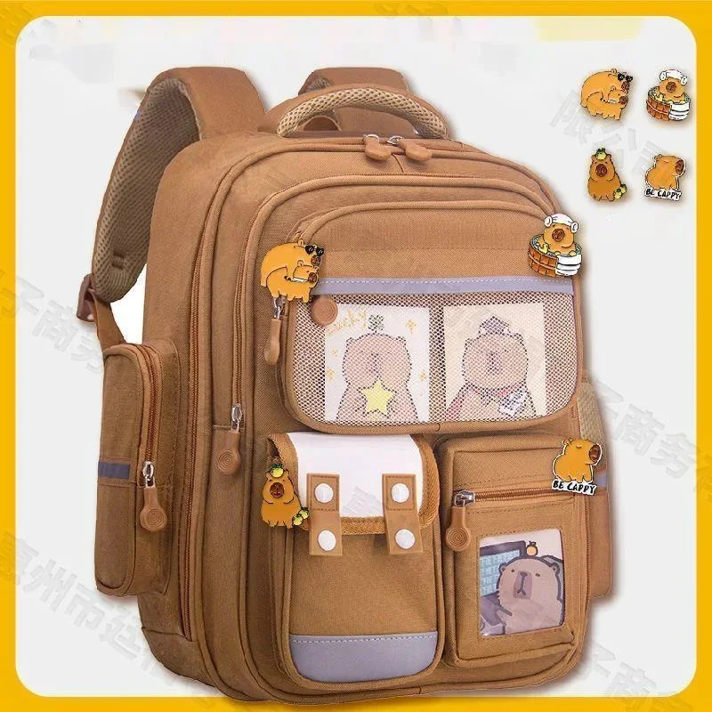 School Stationery Set Capybara - Large Capacity, Waterproof, Cute Kawaii Backpack Set With Multiple Pockets Backpack For School - View #8