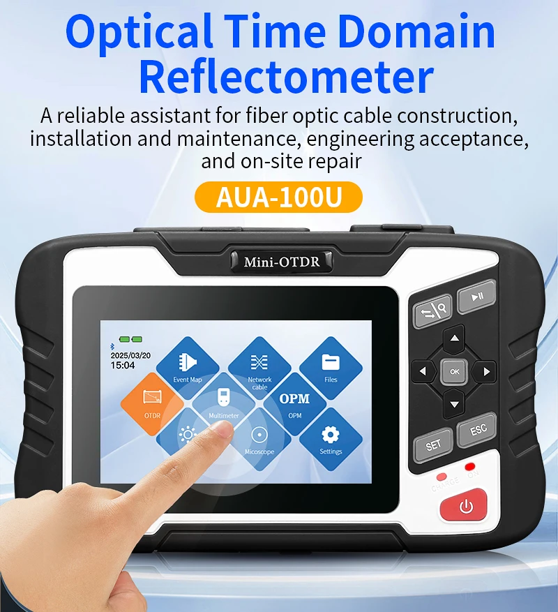 AUA-100U/100A Optical Time Domain Reflectometer 1310/1550nm OTDR Fiber Optic Cab
