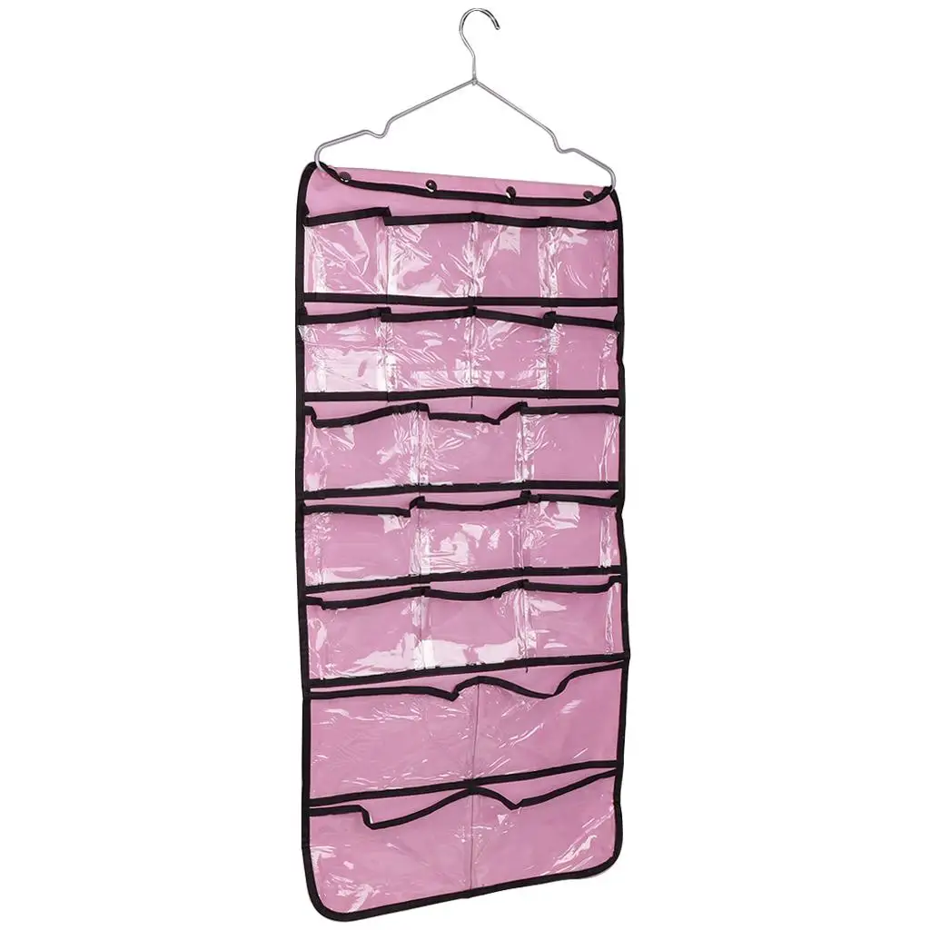42-Pockets Hanging Closet Organizer Non-woven Fabric Wardrobe Space Saving Storage Holder