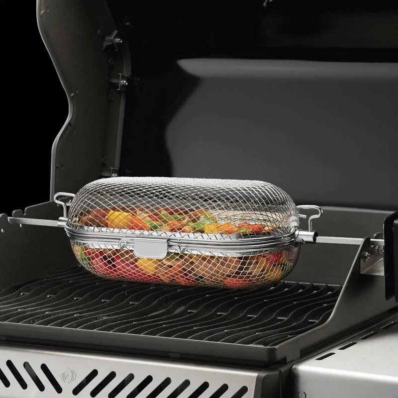 Stainless Steel Grill Basket Chili Roaster Drum Oven Basket Rotisserie