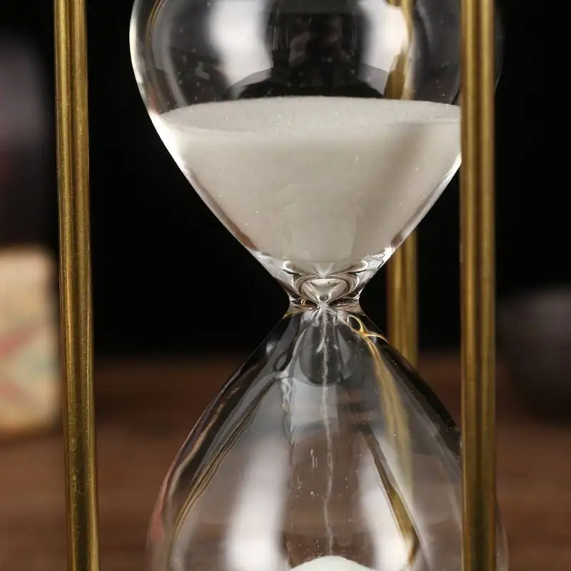 15/30 Minutes Brass Metal Hourglass European Retro Office Bookshelf Study Ornaments Sand Clock Home Indoor Decoration Timer Gift 4