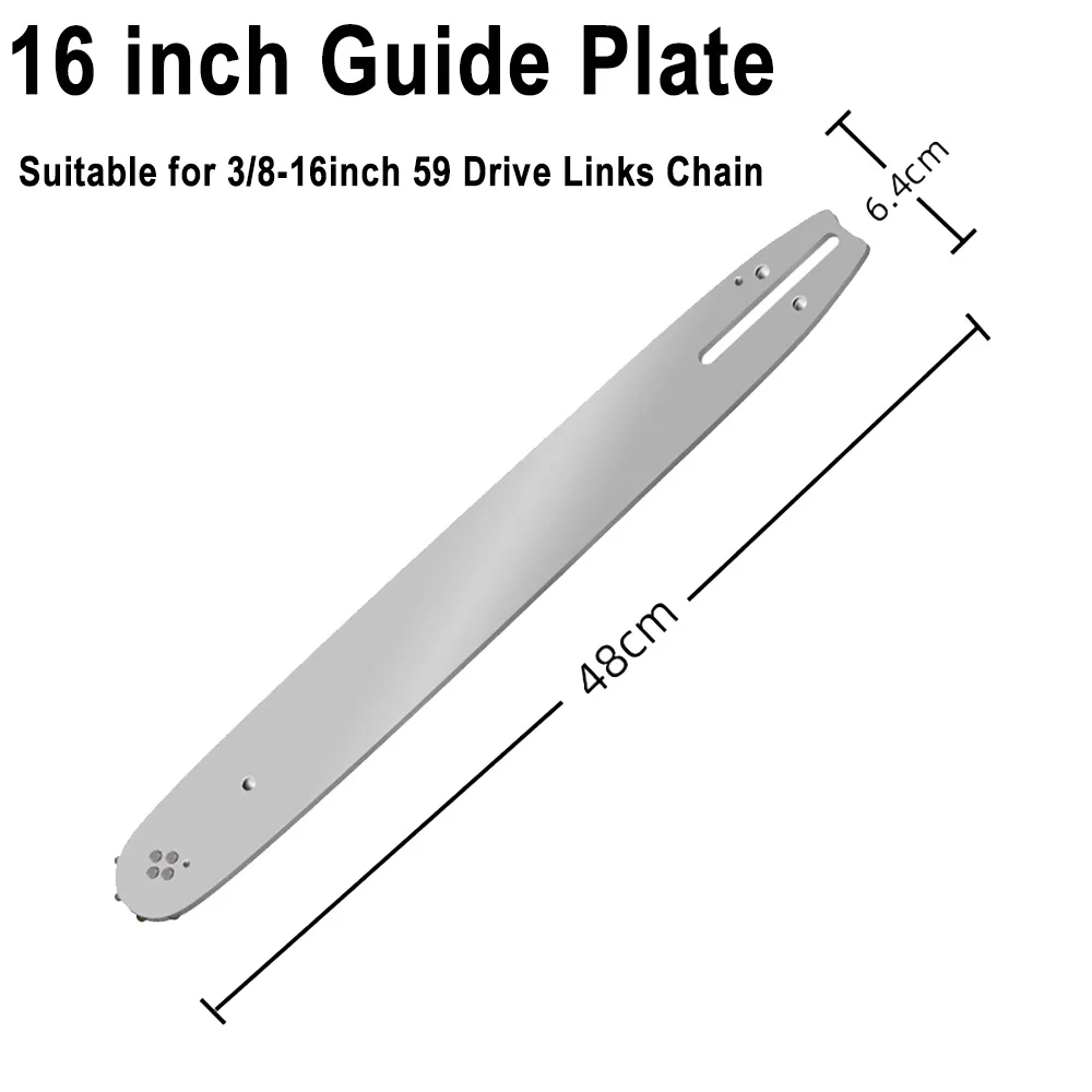 16 inch Saws For Cutting Wood Rechargeable Saw Tool Wireless Electric Saw w/ 59 Link Chain 3/8"LP Pitch Alloy Body Rounded Teeth 3