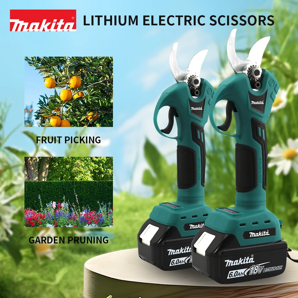 Makita Brushless Electric Pruning Shears Garden Tool Cordless Electric Garden Scissors Fruit Tree For 18V Battery Branche Cutter 2