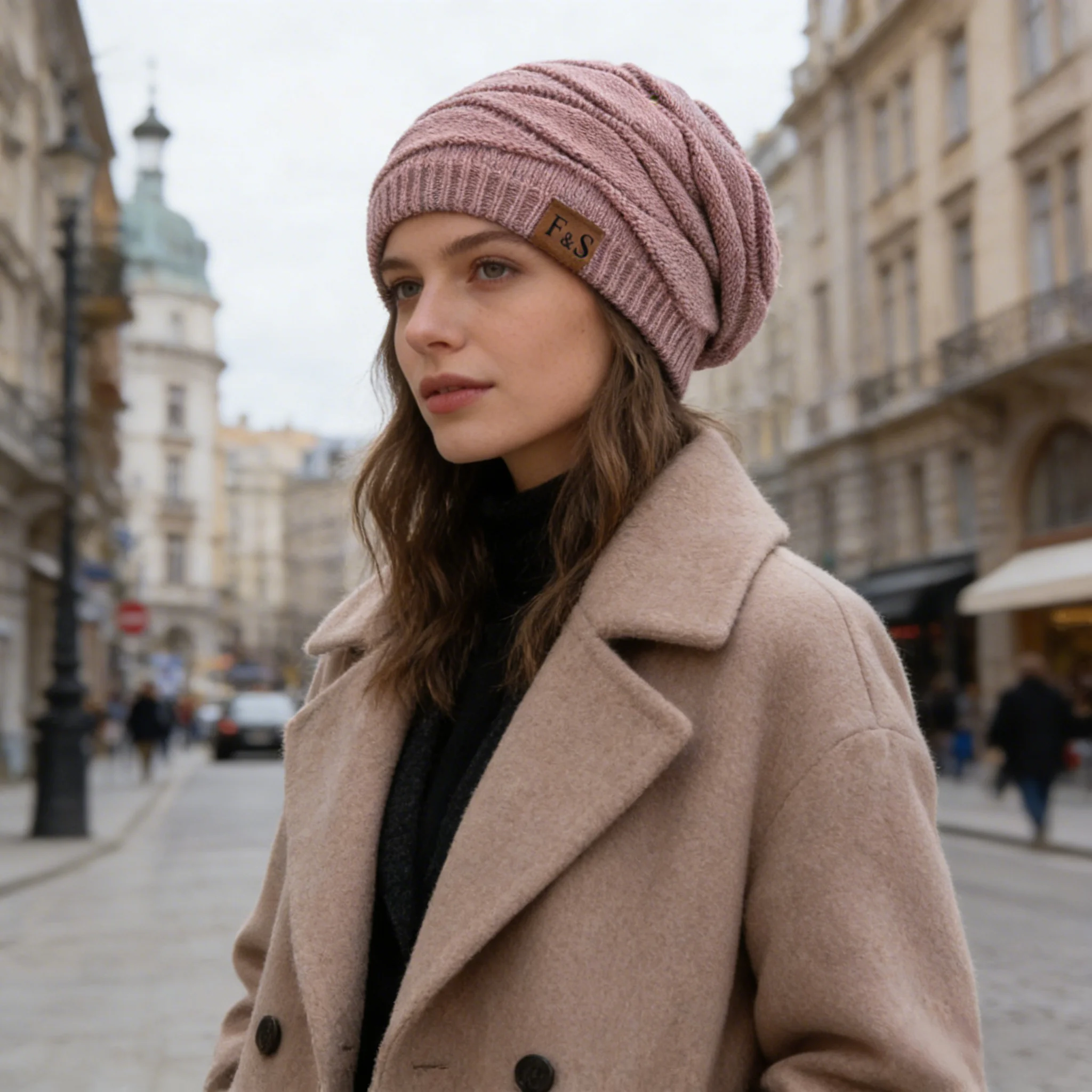 Neue Unisex Slouchy Winter Hüte Warme Fleece Gefüttert Beanie Cap Männer Frauen Casual Label Decor Winter Mischfarbe Gestrickte Hüte – Detail 7