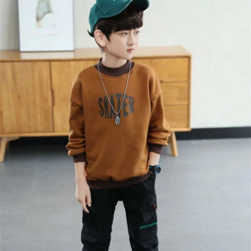 

Boys Hoodies Sweatshirts Cotton Tops Outwear 2024 Graceful Spring Autumn Kids Teenagers Long Sleeves Children's Clothing