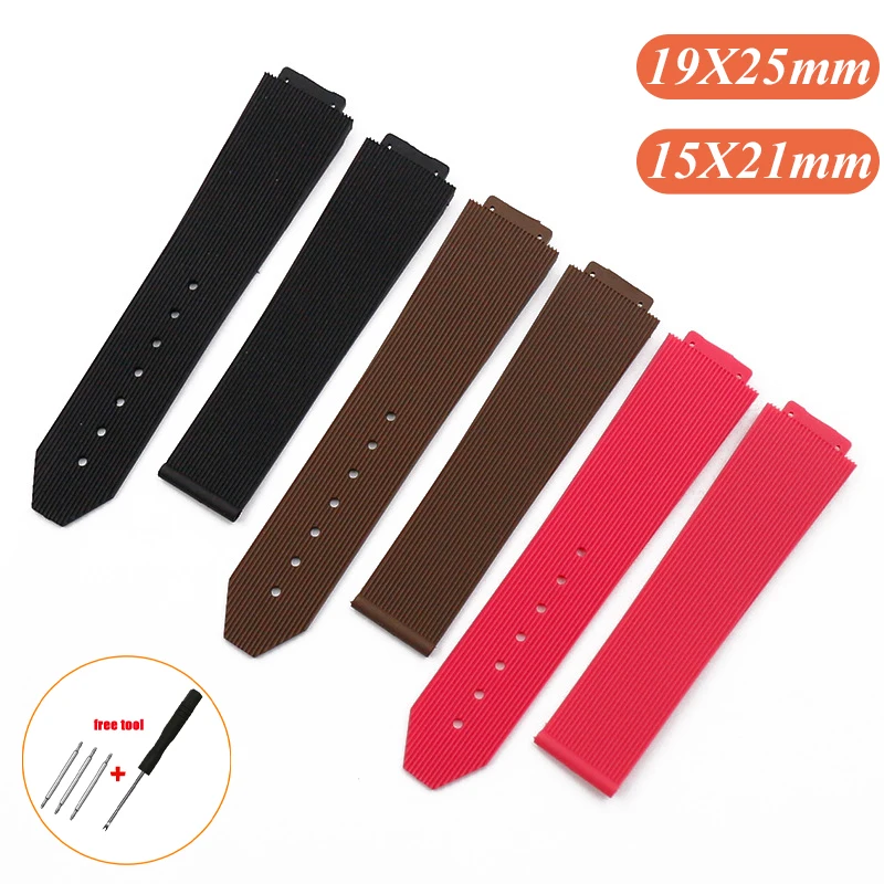 Cinturino In Silicone Morbido Per Big Bang Classic Fusion Cinturino In Gomma A Righe Verticali Uomo Donna 15X21Mm 19X25Mm Accessori