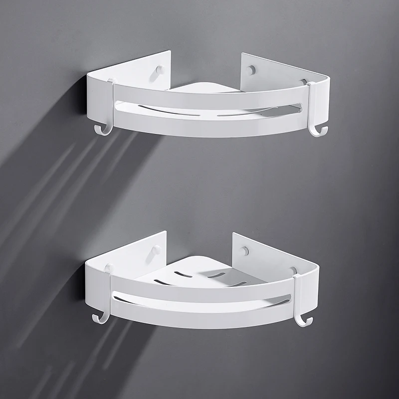 

Space Aluminum Bathroom Shelve White Bathroom Accessorie Shower Corner Shelf Shampoo Storage Rack Bathroom Basket Holder A08-625