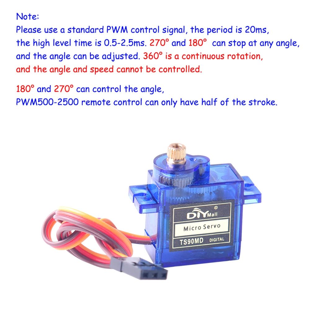 Enhanced Micro Digital Servo - Full Metal Gear with Adjustable Speed and 360° Continuous Rotation