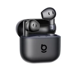 Enhanced Product Title:  
Bass - Enhanced True Wireless Earbuds with AI Noise Cancellation and Extended Playtime (Cosmic Black)