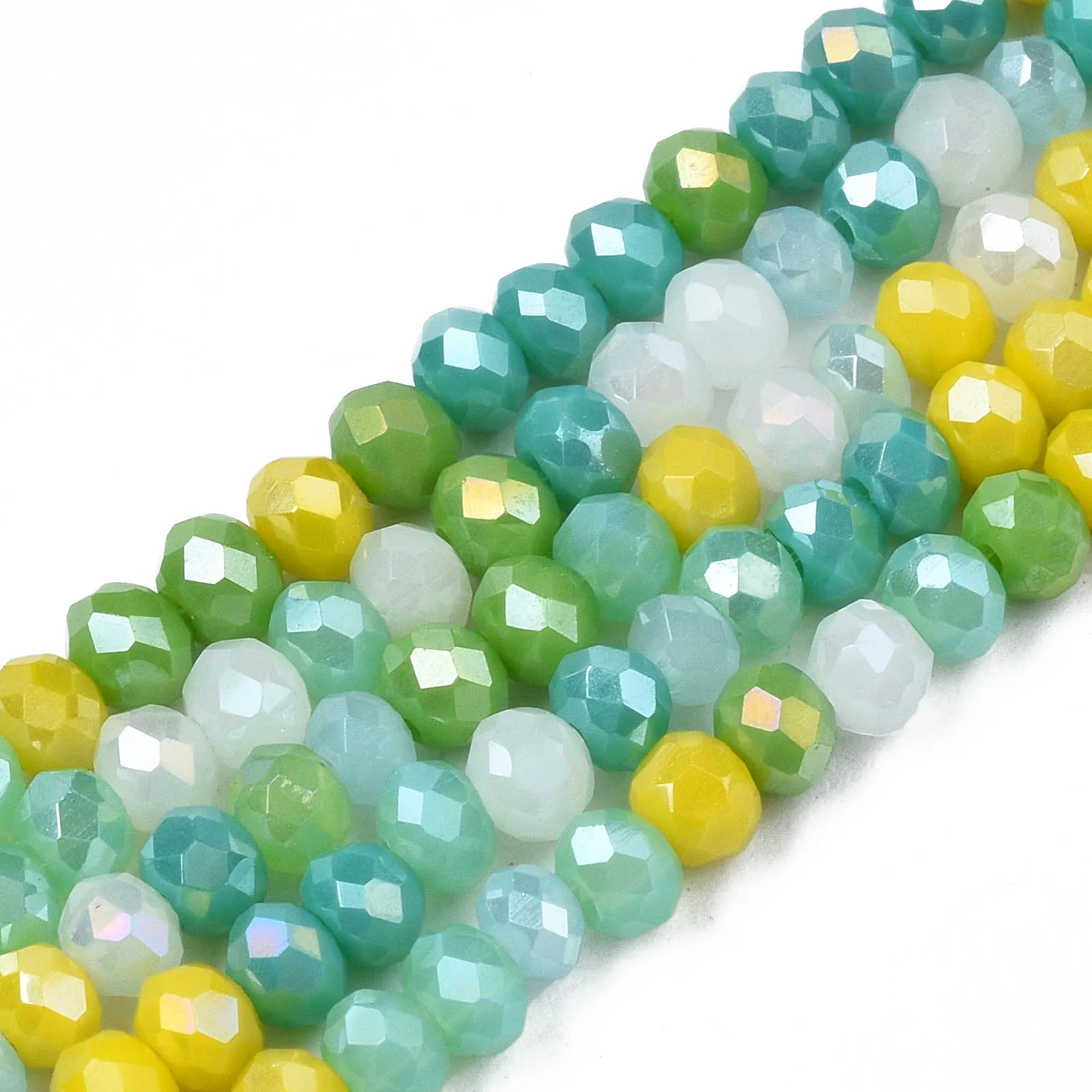 30 Strands Small Colorful Glass Beads 3x2mm Mini Loose Spacer Charm Beads Faceted Rondelle for DIY Jewelry Making Necklace Craft