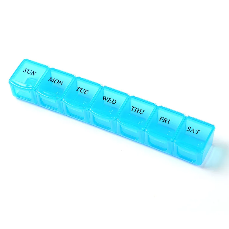 Compact 7-Day Travel Pill Organizer with Storage for Medications and Supplements
