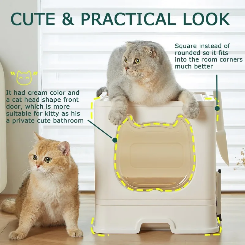 Covered Top Entry Cat Litter Box 2