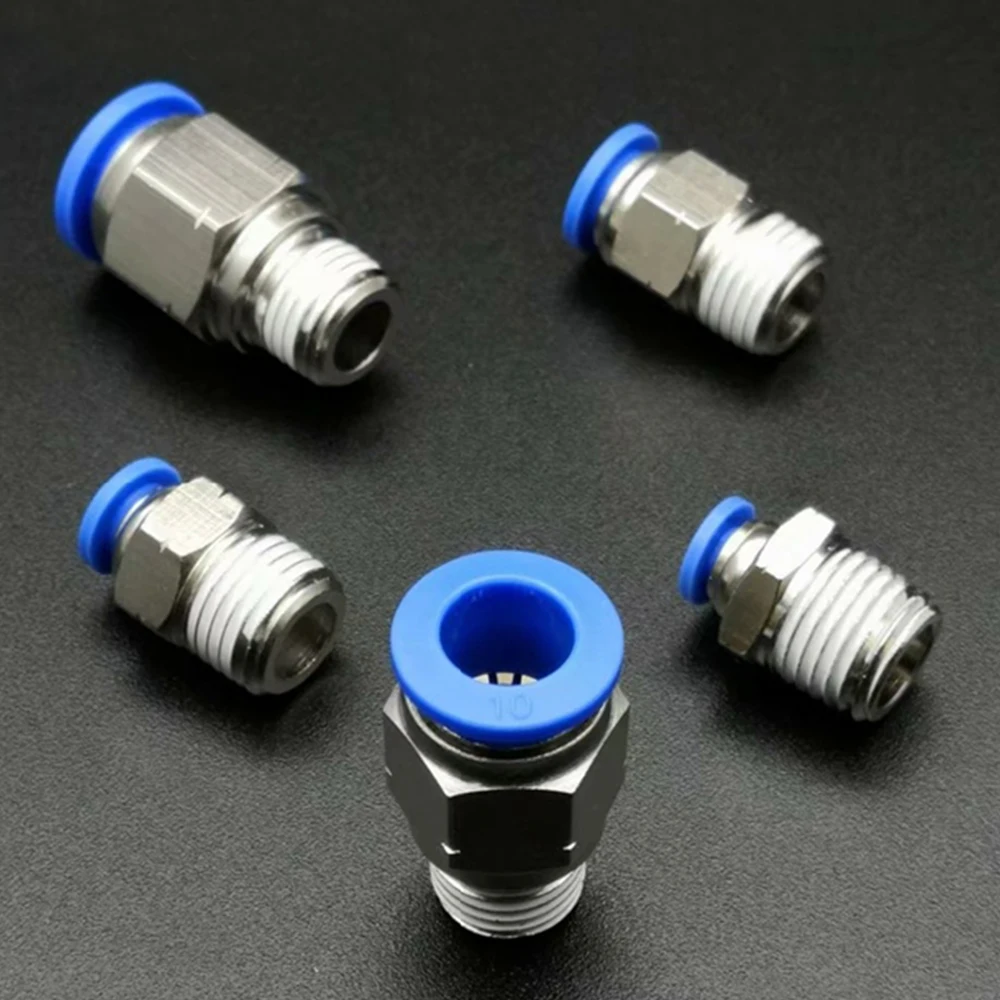 

Наружная резьба NPT 1/8 дюйма, 1/4 дюйма, 3/8 дюйма, 1/2 дюйма, поликарбонатный пневматический быстроразъемный пневматический шланг, пневматическая труба 4, 6, 8, 10, 12 мм, 6-N01, 8-N02