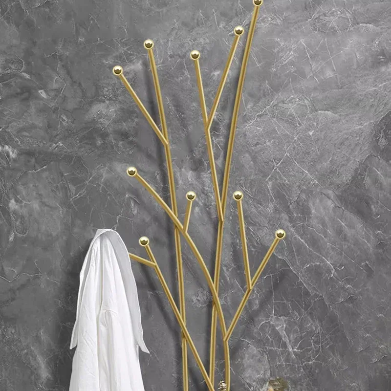 Scandinavian No-Drill Wall Coat Rack Luxury Bedroom Living Room Space Saving Hanging Hooks Modern Apartment Entryway Decor