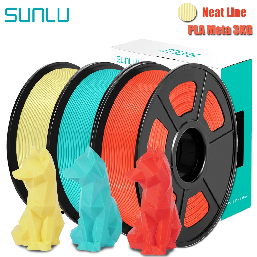 SUNLU PLA 3D Printer Filament 1.75mm, Neatly Wound PLA Meta Filament,  Toughness, Highly Fluid, Fast Printing for 3D Printer, Dimensional Accuracy  +/