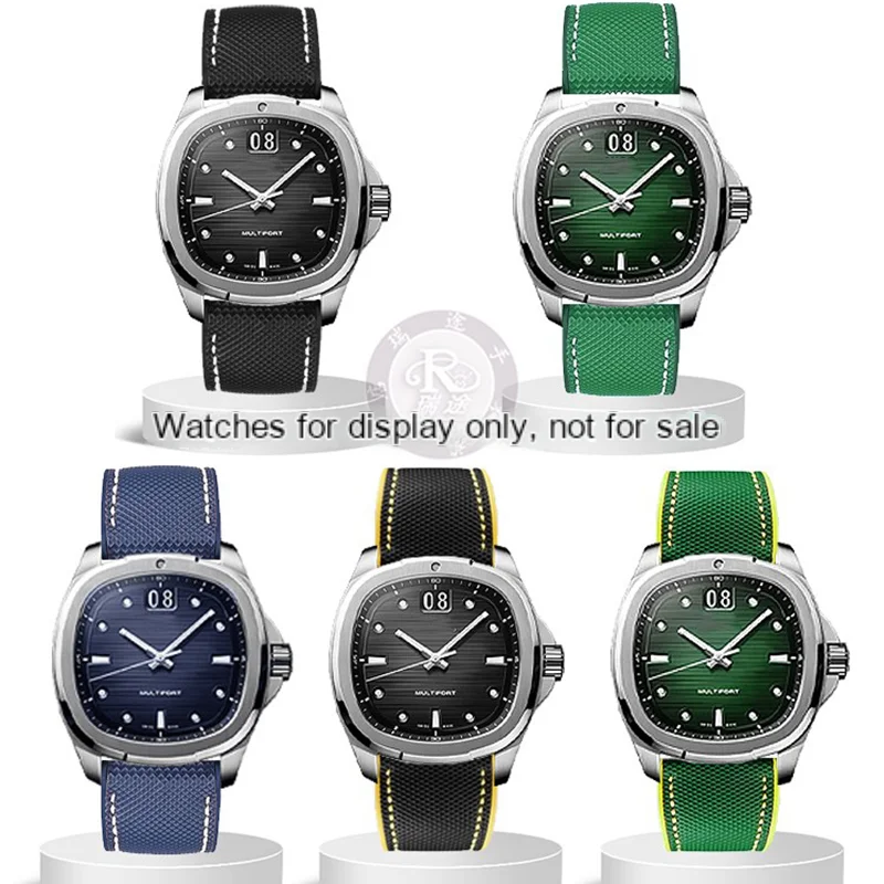Enhanced Product Title:  
Premium 22mm Nylon Rubber Men's Watch Strap - Blue, Green, Black