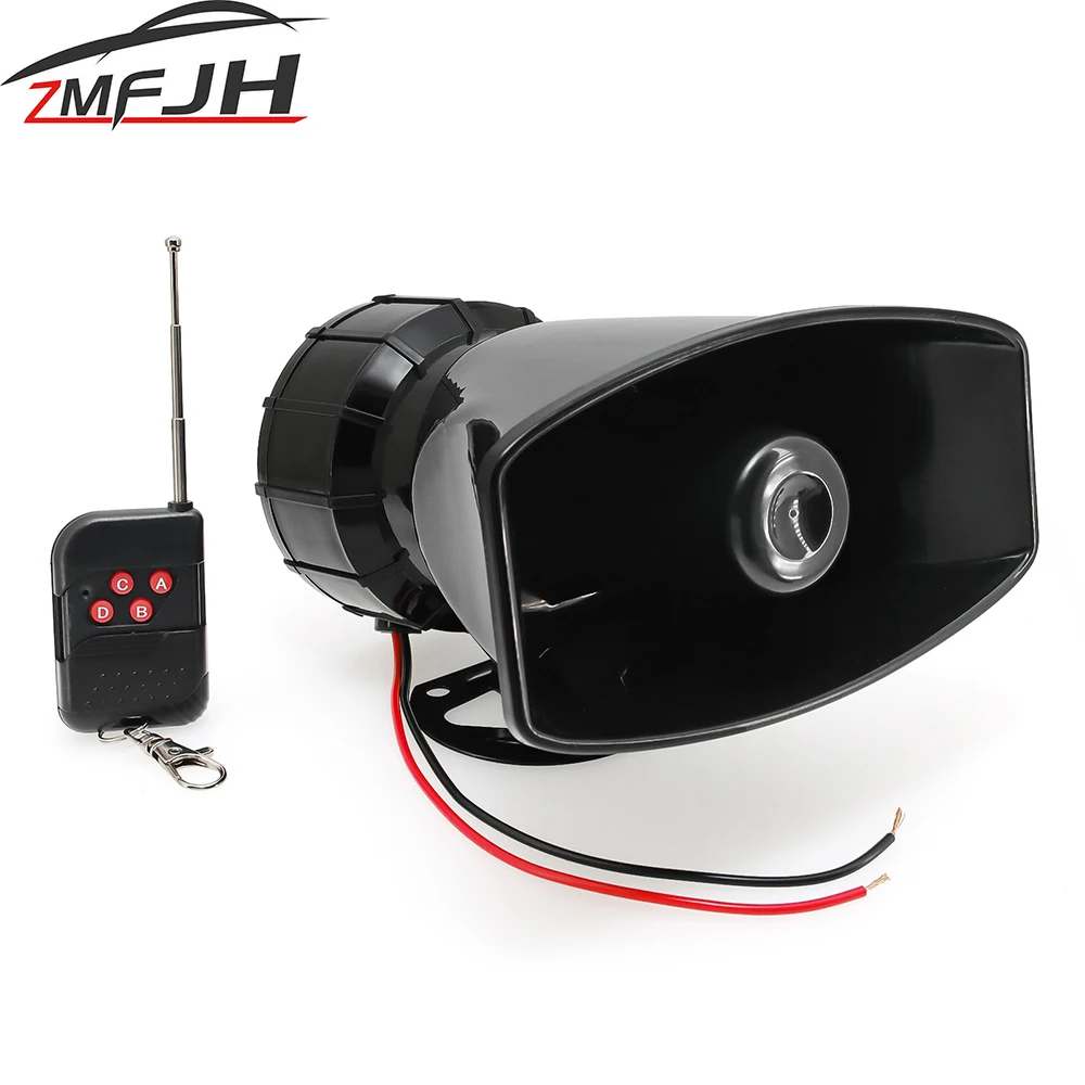 12V 7 Sounds Car Horn Speaker Electronic Siren Loud Car Warning Alarm Horn Multi-tone Loudspeaker Remote Controller