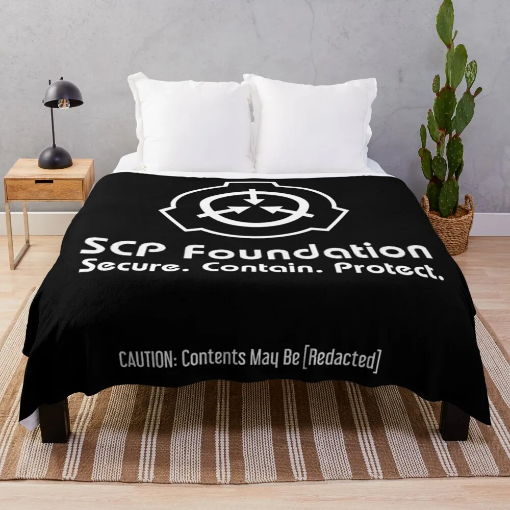 

SCP Foundation: Contents May Be [Redacted] (Black) Throw Blanket Beautifuls Bed Extra Large Throw Blankets For Baby Blankets