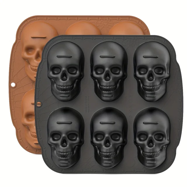 Skull Mold 3D Silicone Mold Candy Mold Chocolate Mold Ice Cube Tray  for DIY Cake Decorating Tool Baking Tools Accessories 2