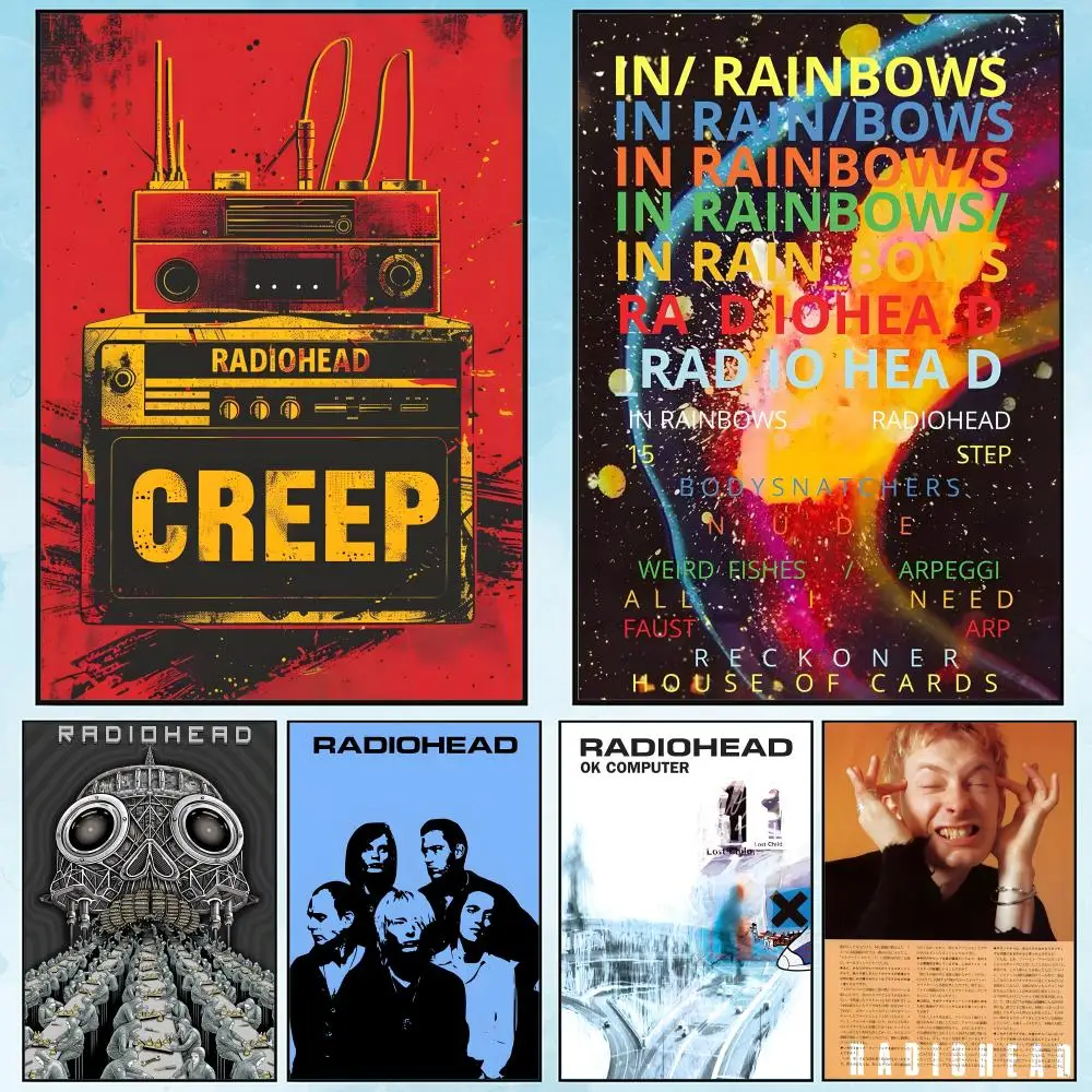 Rock Band R-Radiohead Music Painting Calligraphy Canvas Poster: Crease Free Waterproof Durable All Space Wall Decor