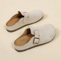 Chaussons rétro pour femmes, sandales à talon unique pour femmes, mocassins boutonnés de style coréen, mules, chaussons d'extérieur à la mode 3