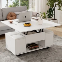 Table basse multifonctionnelle élégante avec bureau ouvrable pour façonner 2 tables et grande capacité pour le salon moderne 2