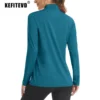 KEFITEVD Women's UPF 50+ T-Shirts Sun Protection 1/4 Zip Long Sleeve Quick Dry Shirts Sport Running Elastic Breathable Outdoor 2