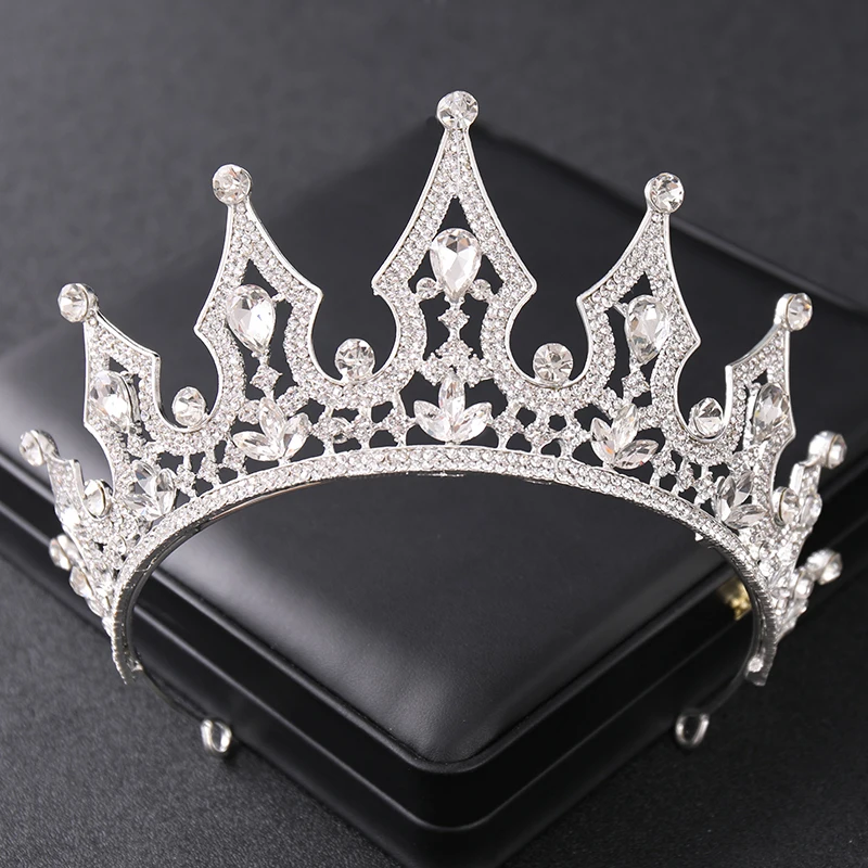 

Baroque Crystal Tiaras And Crowns Vintage Rhinestone Prom Crown Tiara Diadem For Women Bride Wedding Hair Accessories Jewelry