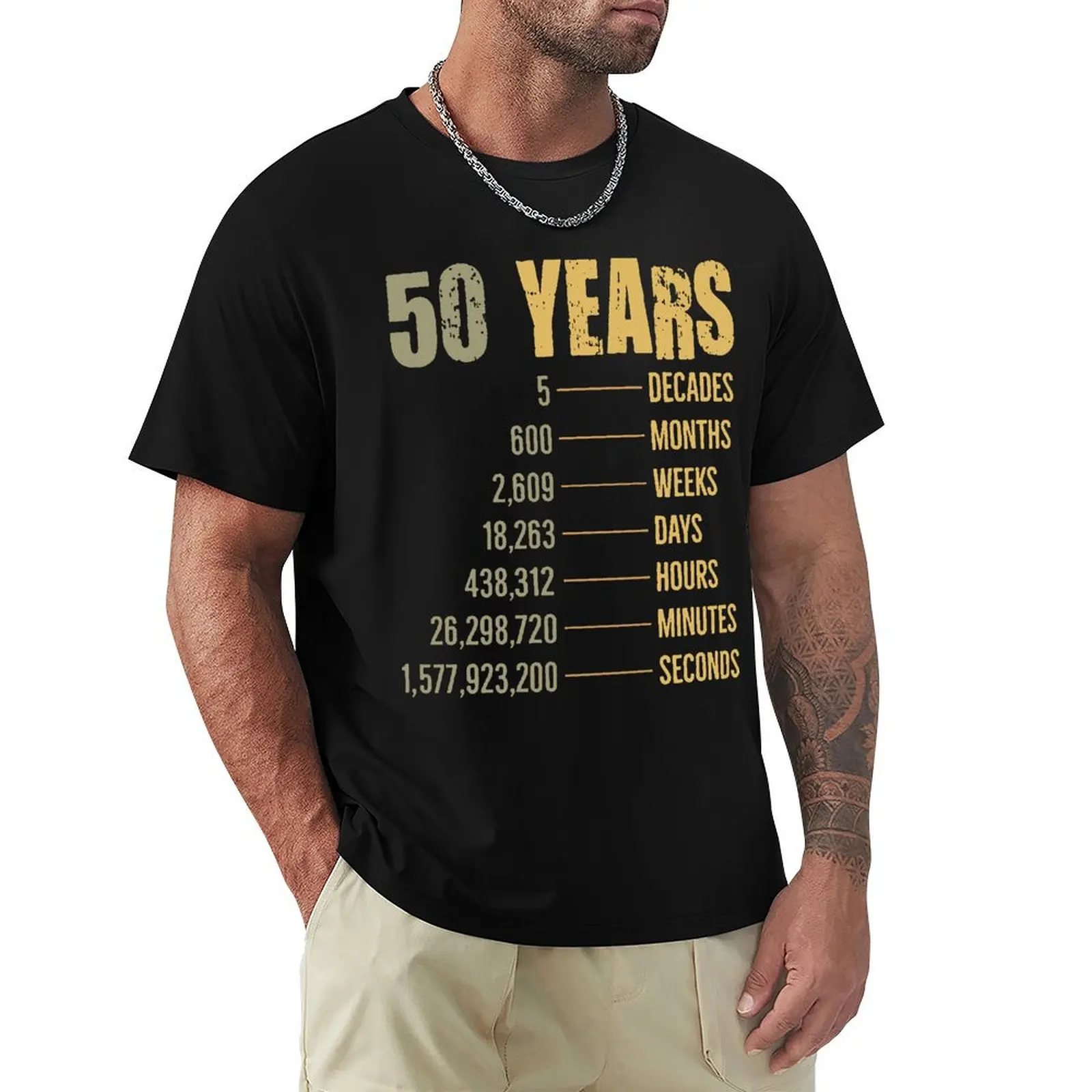 

Tops T Shirt Men 50th Birthday 50 Year Old Funny Quote T Shirt Harajuku Short Sleeve T-shirt Cotton Graphics Tshirt Tops