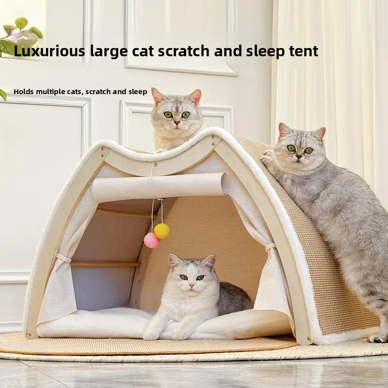 Large Size  Tent  Scratching Board Inteated Wear-Resistant l Flax Wooden Closed-Cabinet Multi-Season Universal