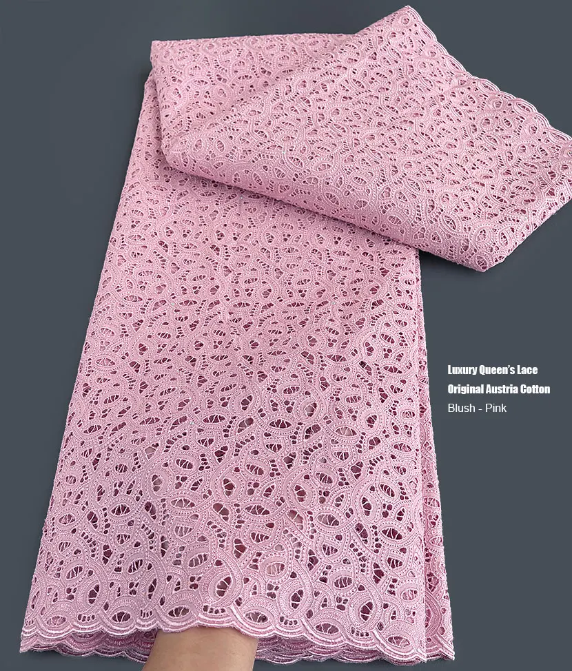 Luxury Queen Lace Original Austria Cotton African Polished Fabric inspired Garment Korea Made for Occasions Celebrants 5 Yards lace fabric,chiffon lace fabric