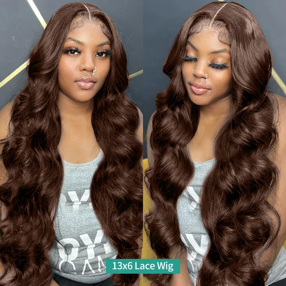 Human Hair Wigs Body Wave Chocolate Brown Lace Front Wigs For Women 13x4 13x6 HD Lace Frontal Wig 4x4 5x5 Closure