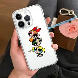 Kawaii Anime Powerpuff Girls Transparent Shockproof Phone Case - iPhone 12 (Z1)