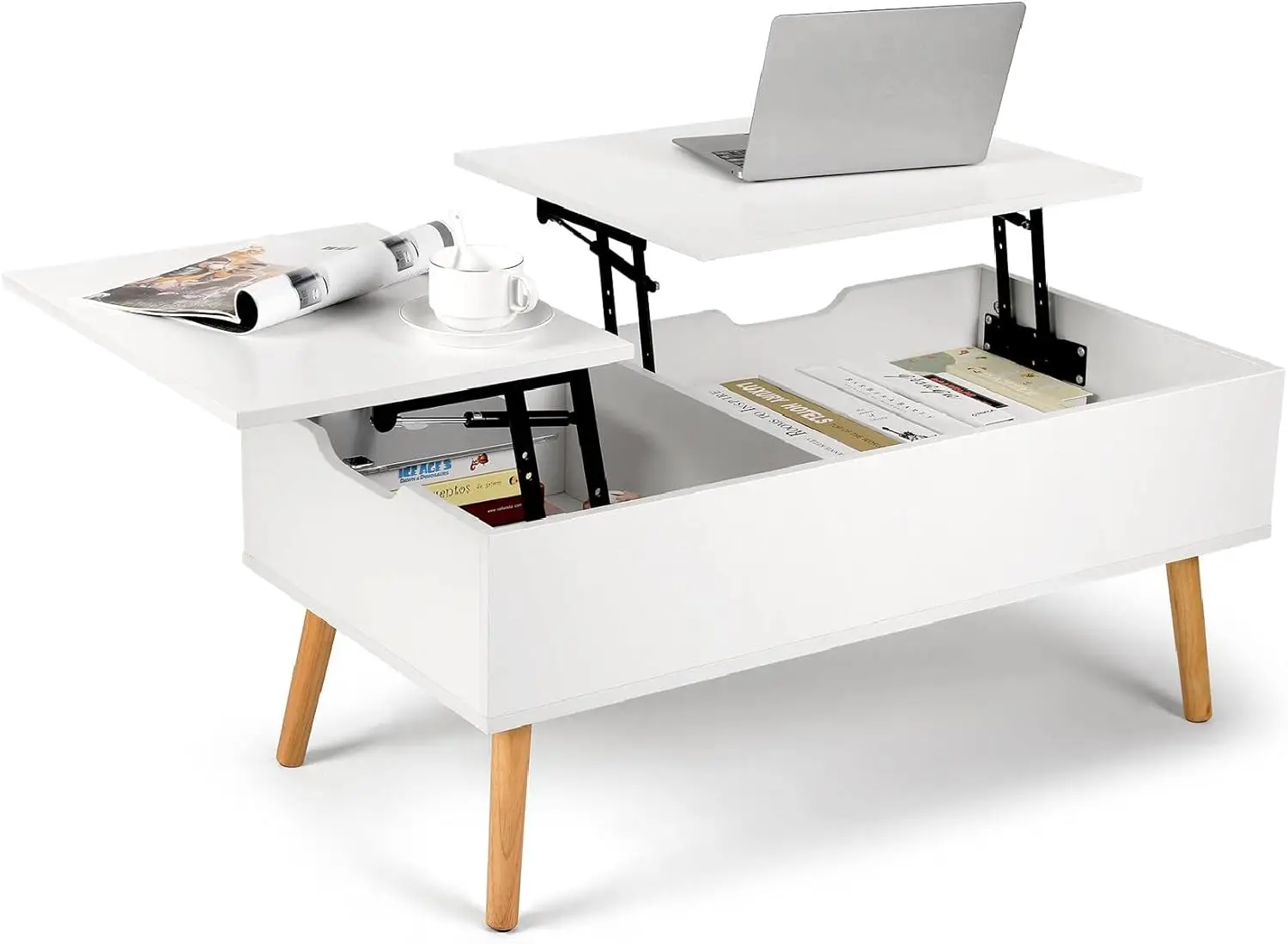 Coffee Table with Separate and Hidden Storage 1