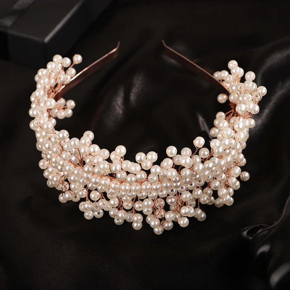 Fascia Per Capelli Con Perle Di Cristallo CURASA, Corona Da Principessa. Accessorio Elegante Per Matrimoni, Compleanni E Halloween. Argento