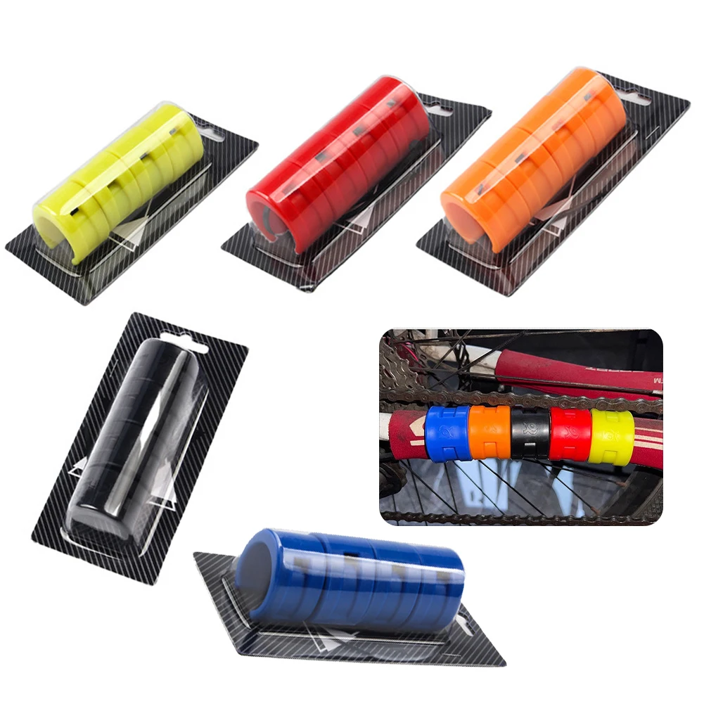 Enlee 4pcs/Set Bicycle Protective Gear Road Mountain Bike Frame Collision Rubber Protection Ring Guard Chain Protector Stickers