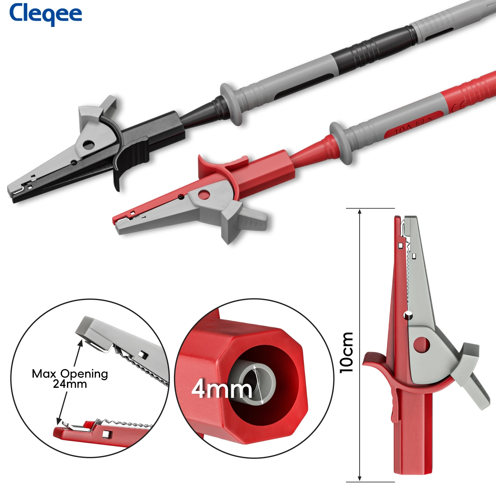 Multimeter Test Lead Kit Cleqee CKT004 test cable 4mm banana plug with crocodile clip wire perforation probe for electrical