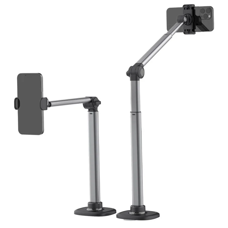 

New Mobile Phone Live Broadcast Bracket Aluminum Alloy 360-degree Rotation Telescopic Adjustment Lazy Bedside Desktop Bracket