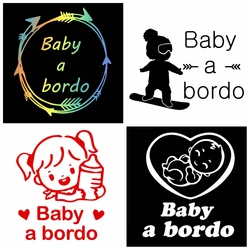 10 Kinds Spanish Vinyl Stickers Bebé a bordo Car Sticker For Cars Body Decal Window Baby on bordo Auto Decals Decoration