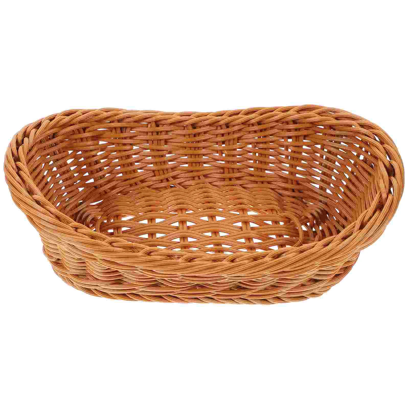 

Ipetboom Wicker Fruits Bread Baskets Vintage Food Serving Baskets Handmade Rattan Storage Baskets Farmhouse Shelf Basket Desktop