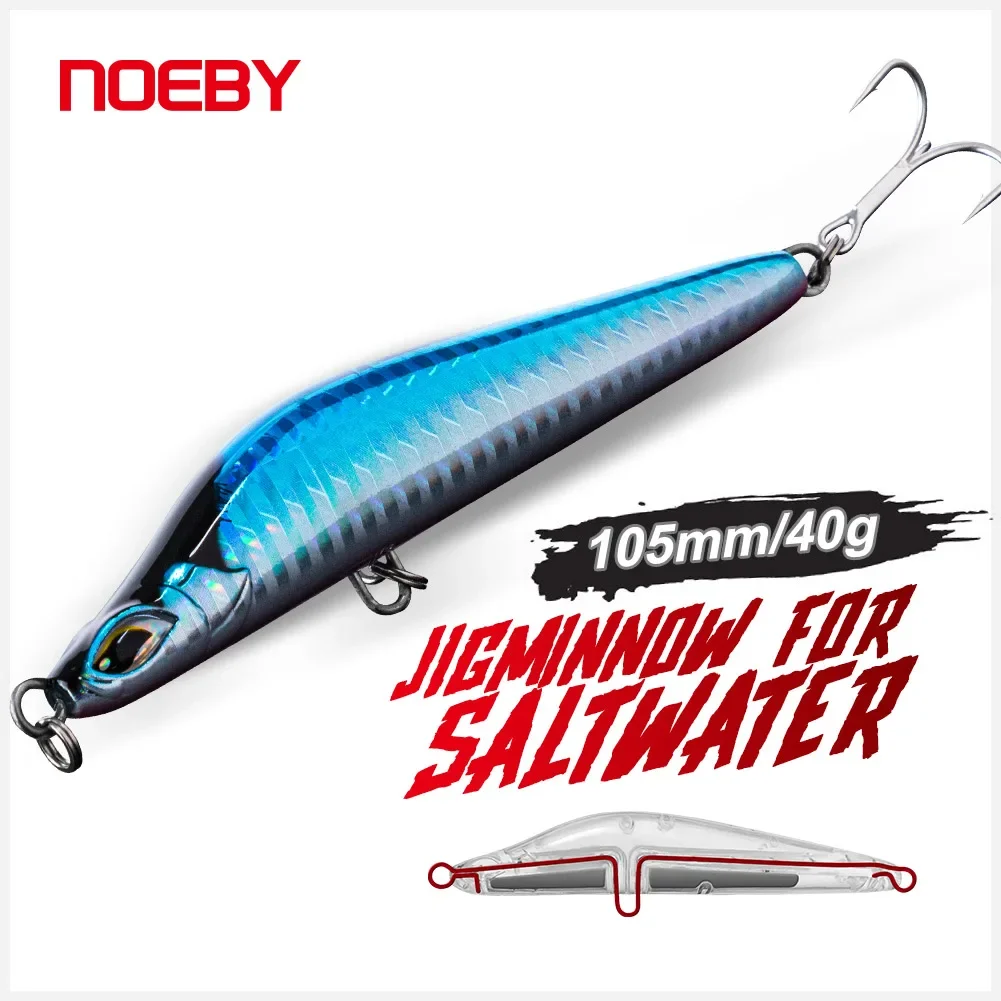 

NOEBY Sinking Pencil Bait 105mm 40g Long Casting Jig Lures Trembling Jerkbaits Artificial Hard Bait Pesca Sea Fishing Lure