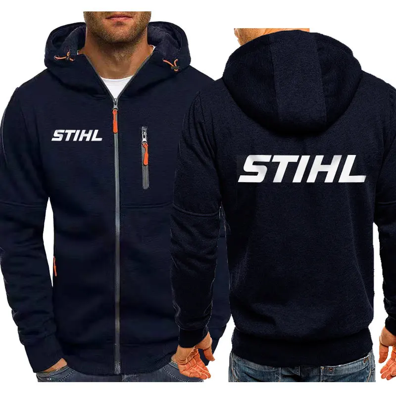 Men Electric Tool Hoodies Stihls Long Sleeve Sweatshirt Zipper Design Hooded Sweatshirt for Men Clothing Sportswear Casual Jacke 3