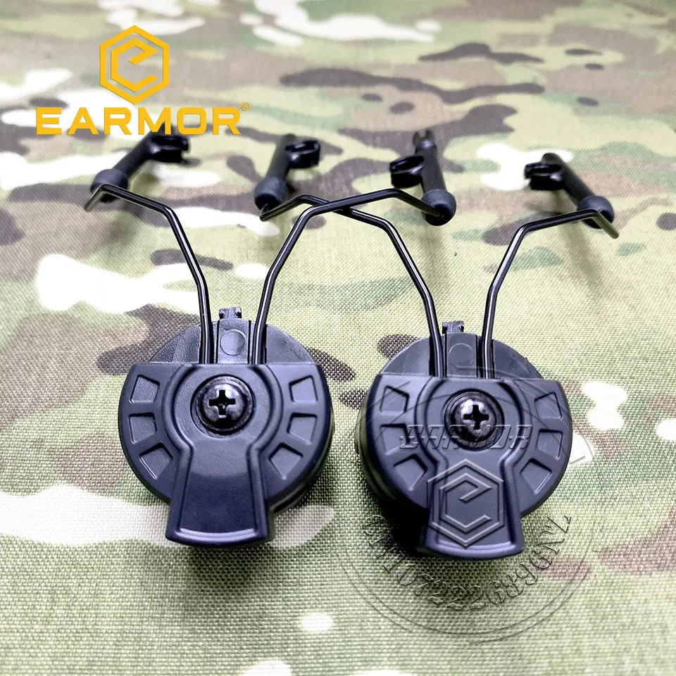 Earmor M11 Adapter Earphone Curved Helmet Rail Adapter, Which Can Rotate Comtac Earphone 360 Degrees
