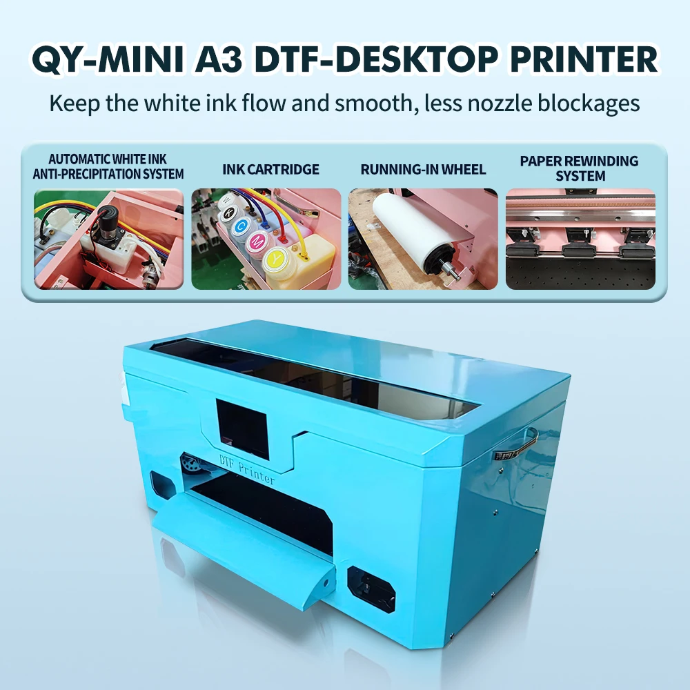 DTF Printer & Powder Shaker Combo-A3 720x1440dpi + 500mm Auto Shaker/Dryer, for Clothing/Textile (XP600 Printhead)