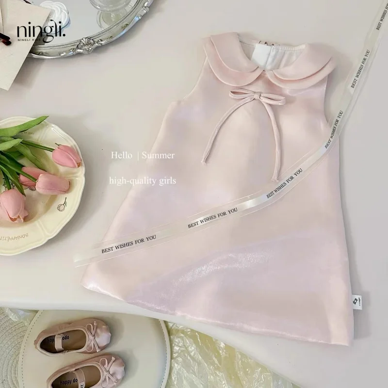 

Streamer Pink Princess Dress Baby Birthday Full-Year Princess Dress Little Girl Dress Elegant Flower Girl Dress Nl